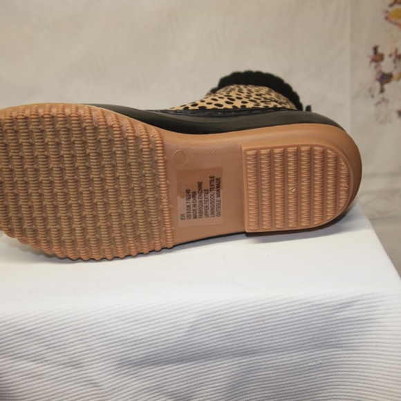 Evi Cold Weather Duck Boots Cheetah Print NIB Warm - Picture 5 of 8